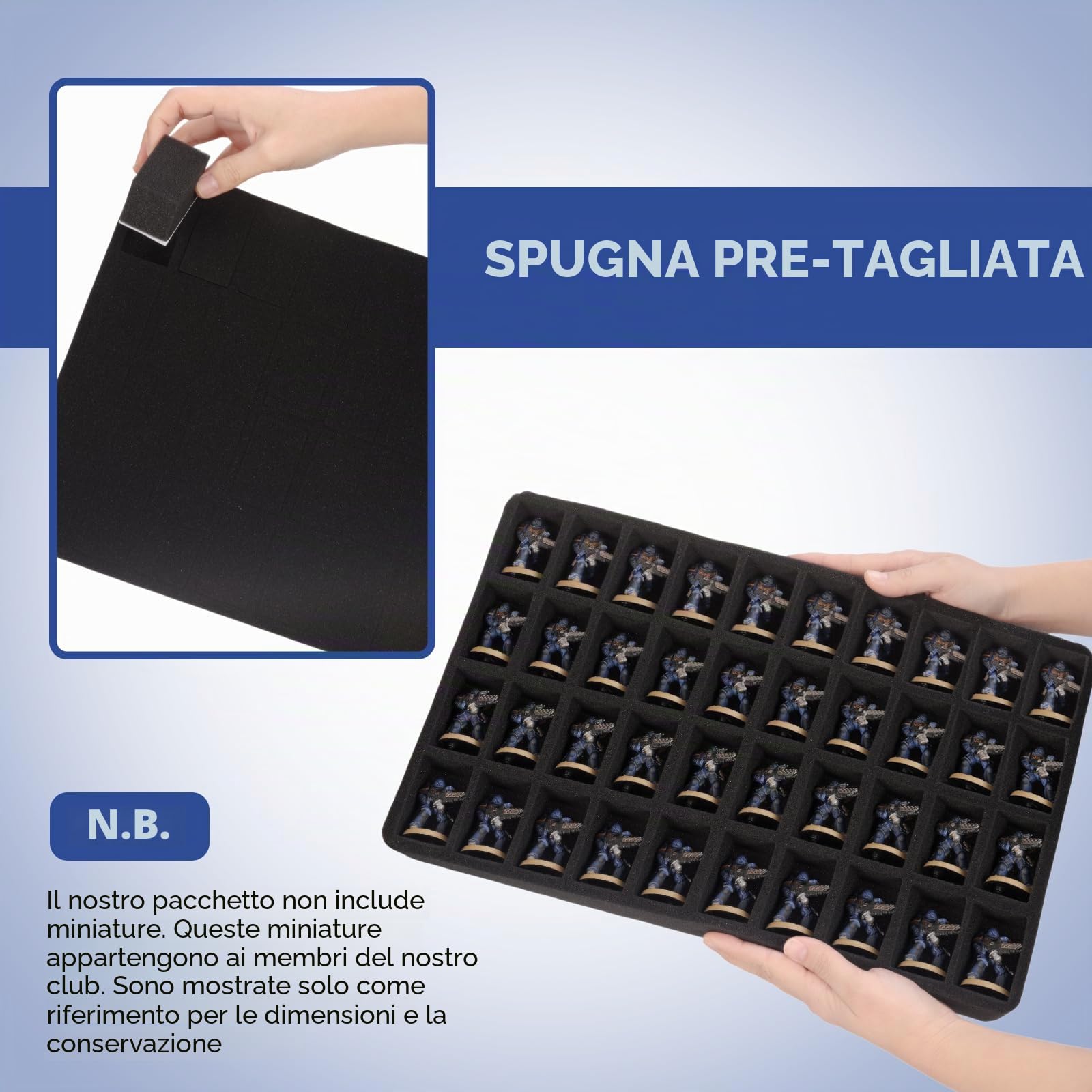 Valigia per il trasporto di miniature compatibile con 40k e DND, custodia per miniature con 120 slot e 3 inserti in schiuma adatta per miniature da 20 mm a 32 mm, Nero