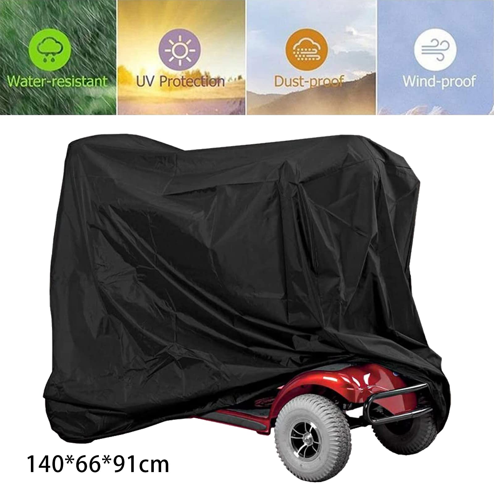 Scooter Cover, Mobility Scooter Cover, Motorcycle Cover, Scooter Storage Tarpaulin, Universal Moped Waterproof Cover - Image 2