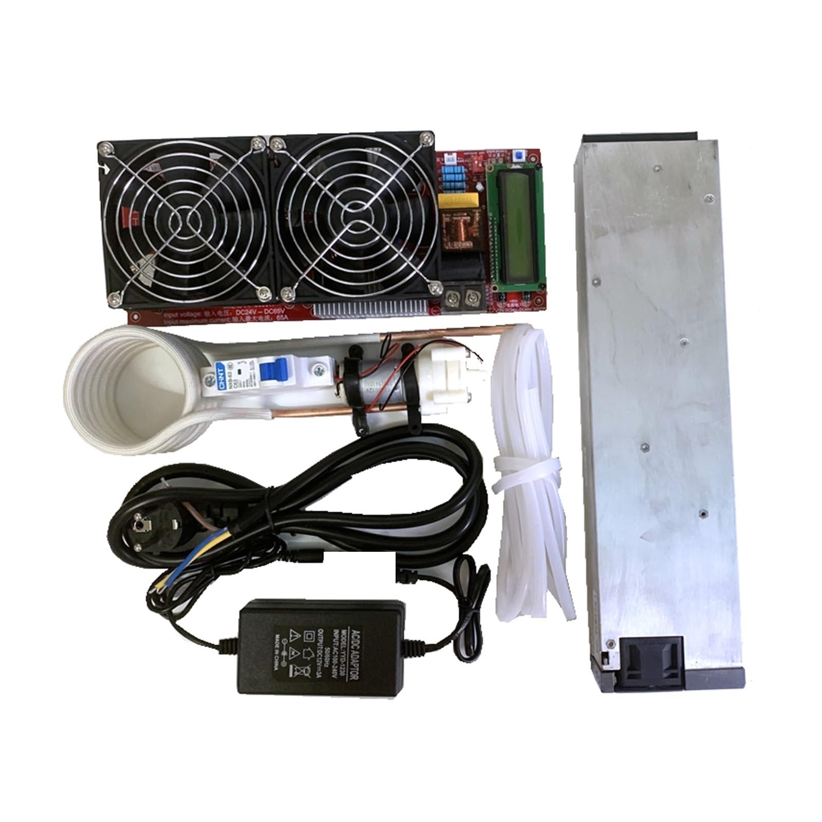 Riscaldatore a Induzione, Modulo Riscaldatore Di Fusione For Tempra A Induzione Ad Alta Frequenza ZVS Da 3000 W 55 A + Bobina + Pompa + Alimentatore + Crogiolo | Without crucible