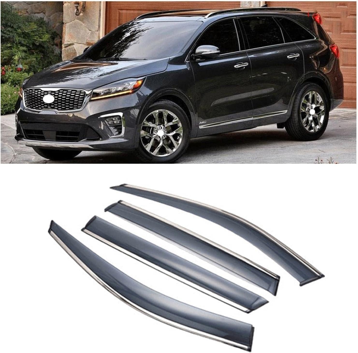 PANXUC Car Wind Deflectors for Kia Sorento 2015-2020, Side Window Wind Rain Deflector Window Visor Sun Rain Guard Smoke Guards