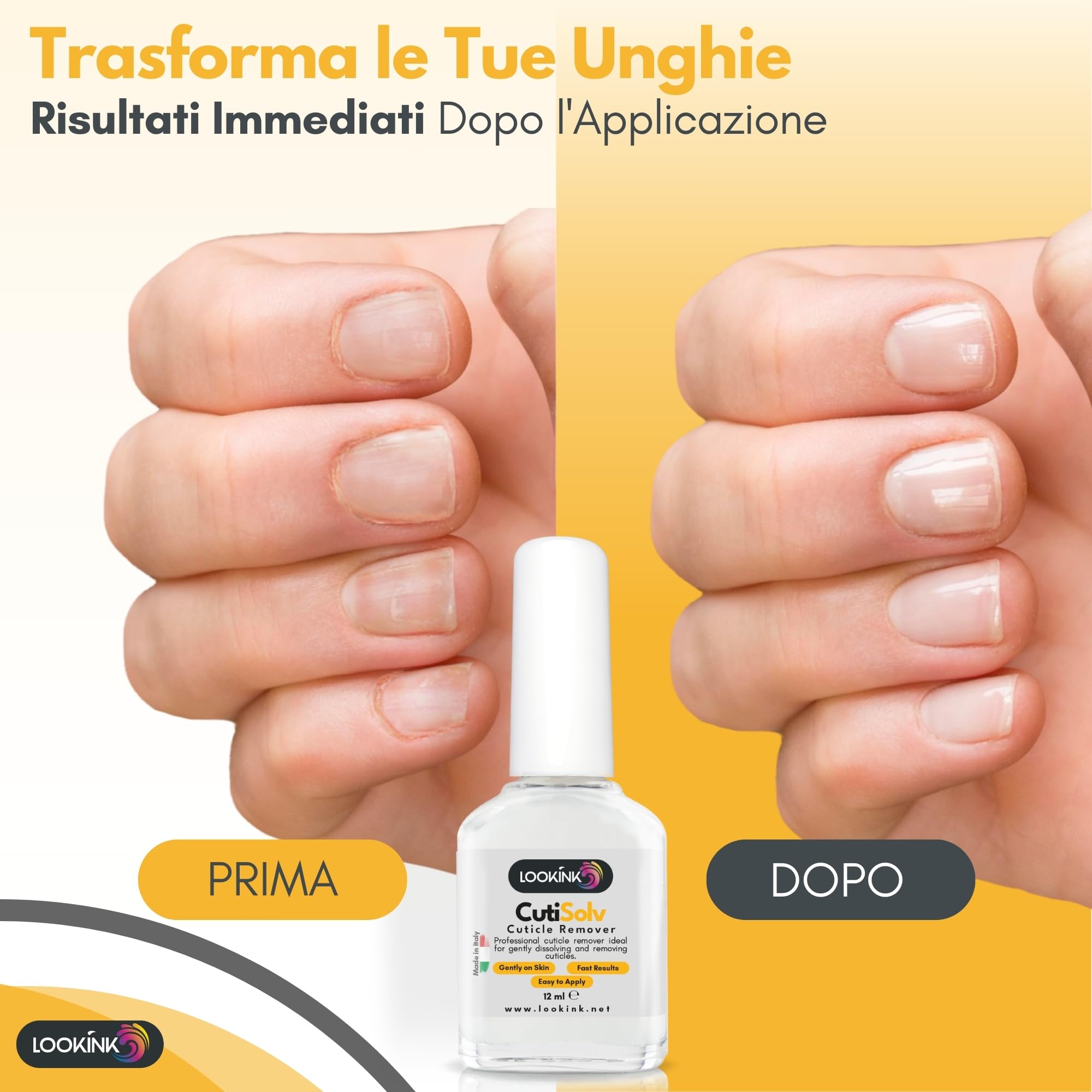 Rimuovi Cuticole Professionale 12 ml – Made in Italy | Cuticle Remover per Unghie | Scioglie e Rimuove Cuticole Dure | Formula Delicata e Cremosa