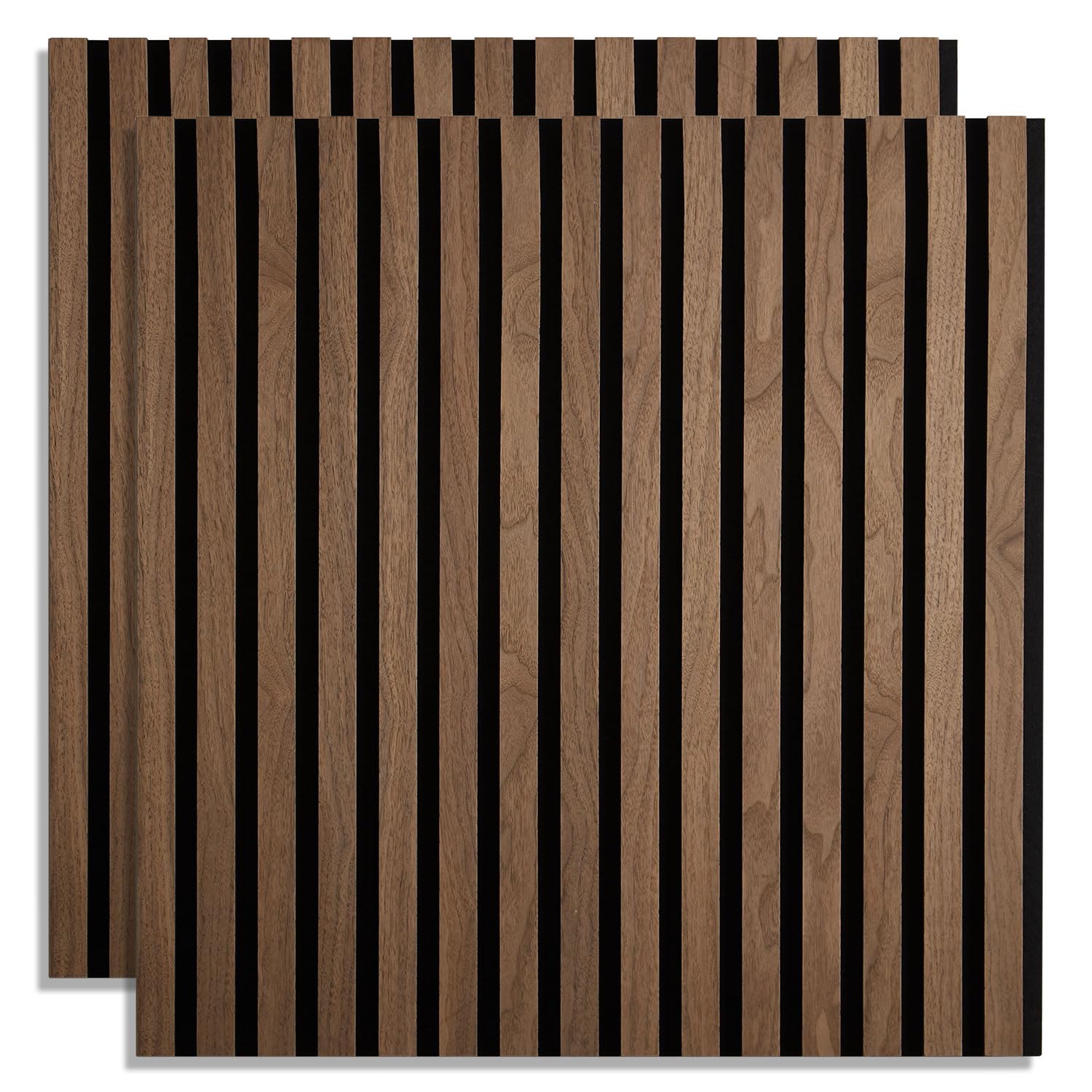 Homestyle4u 2658, panele akustyczne drewno 60 x 60 cm, 2 panele, ciemnobrązowe panele ścienne, panele ścienne, akustyczne, panele dekoracyjne