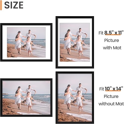 Vista 482 de upsimples - Portarretratos de 8.5 x 11 pulgadas, para fotos de 6 x 8 pulgadas con paspartú o de 8.5 x 11 pulgadas sin paspartú, marcos de fotos