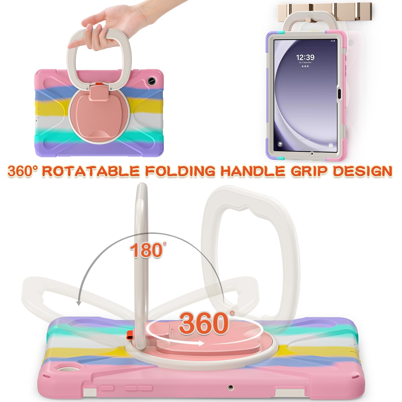 Amazon.co.jp: 360°回転 Galaxy Tab A9+ Tab A9 Plus 2023 ケース 斜め