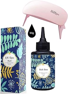 BOLT BEE ''UV Resin Kit Crystal Clear Hard Type Resin with UV LED Lamp, Fast Curing Resin for Jewelry Making, Crafts, Coat...