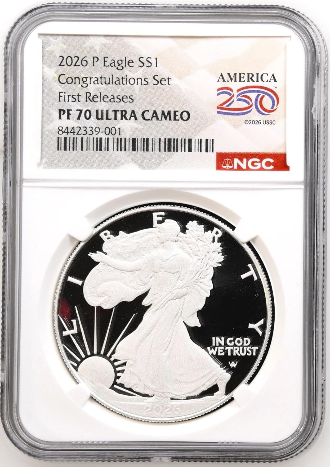 2026 P Silver Eagle $1 Congratulations Set, First Releases, NGC PF70 Ultra Cameo, 1 oz Fine Silver