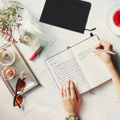 Miniatura 6 de 40 cuadernos pequeños tamaño A6, diarios de bolsillo de 3.5 x 5.5 pulgadas, cuaderno pequeño de cuero, mini diario rayado con banda elástica,