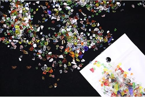 Miniatura 2 de Arena de vidrio triturado rojo con purpurina irregular, escoria de vidrio roto a granel de 0.079 a 0.176 pulgadas (0.079-0.157 in) para florero,