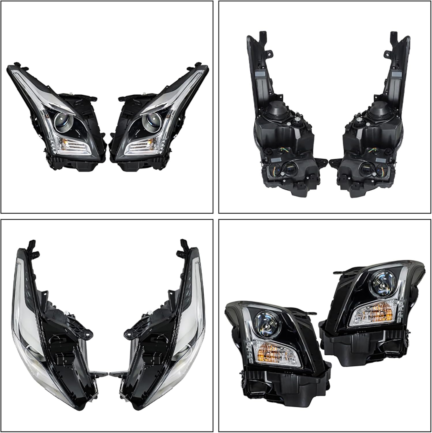 Headlight Headlamp Assembly Halogen Driver and Passenger Side Replacement for ATS 2013 2014 2015 2016 2017 2018 Replacement for GM2502384 GM2503384 Left LH Right RH