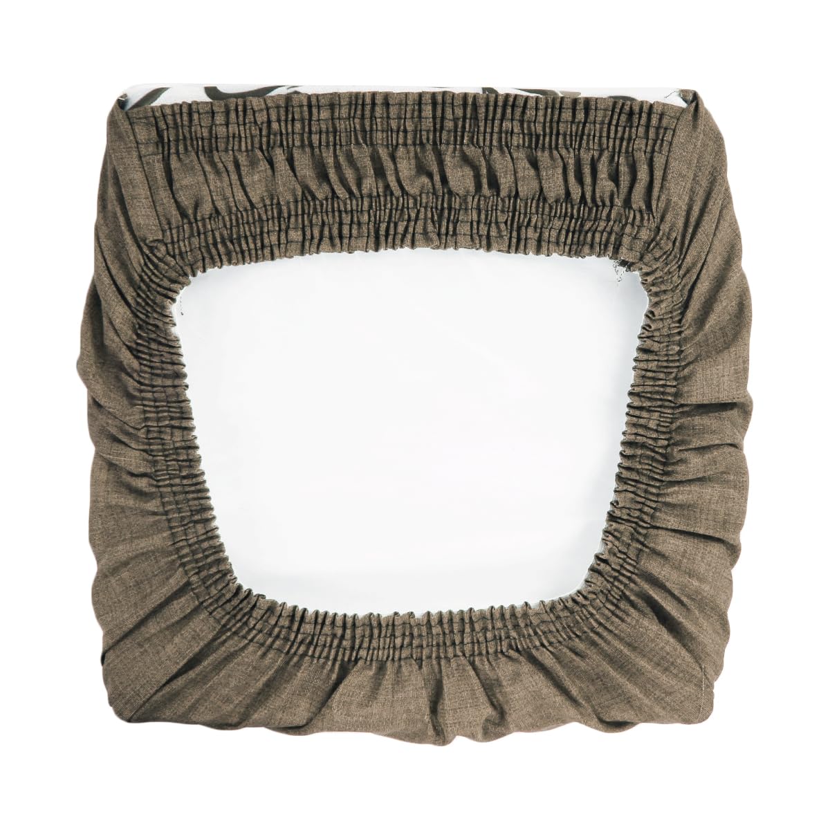 SaRani Cuscini per Sedia con Fascia Elastica e Imbottitura in Gommapiuma, Coprisedie in Cotone a Fantasia Ghirigori Floreale (Fango, Confezione da 6)