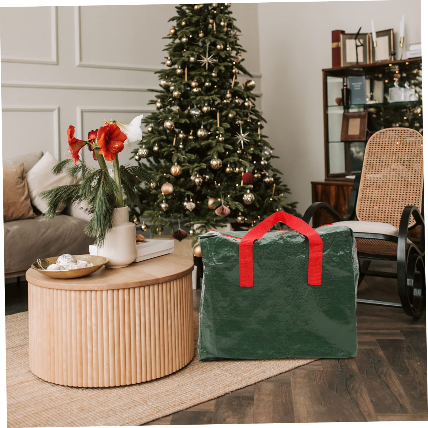 CONGARTENO Christmas Tree Storage Bag Heavy Duty Zipper Pouch for Xmas Tree Outdoor Organizer and Moisture for Storing and Household Items