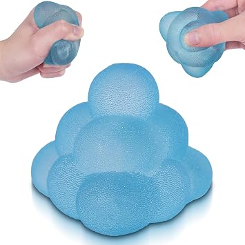 Frosted Triangle Ice Cube Squishy Toy, 6cm Triangle Stress Cube Fidget Toy for Anxiety Relief and Focus, Soft Sensory Squishy Toys for Kids Youth Adults, Portable Squishy BallBlue