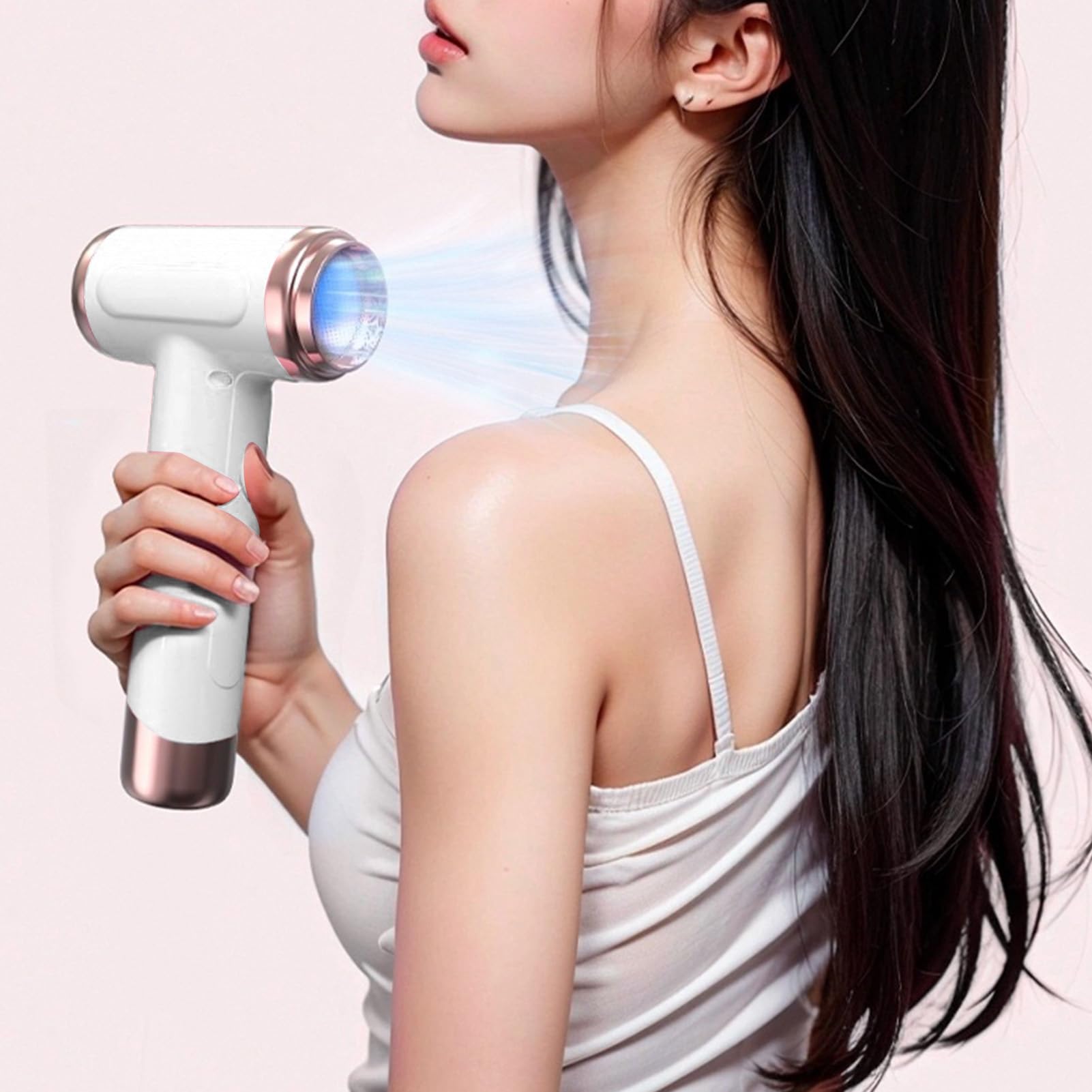 Secador de Pelo Inalámbrico, Secador de Pelo Portátil de Viaje, Flujo de Aire de Iones Rápido de 200 W, Diseño de Viento Frío y Caliente, Secador de Pelo (Enchufe europeo 1800W)