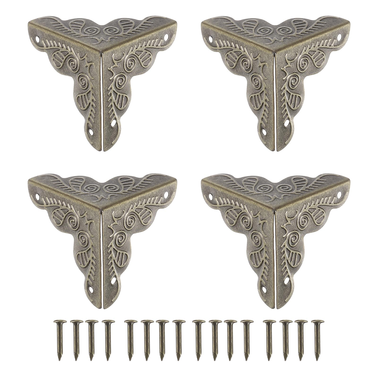 Coins anti-poussière d'escalier vintage bronze 25 mm uxcell pour boîtes d'art