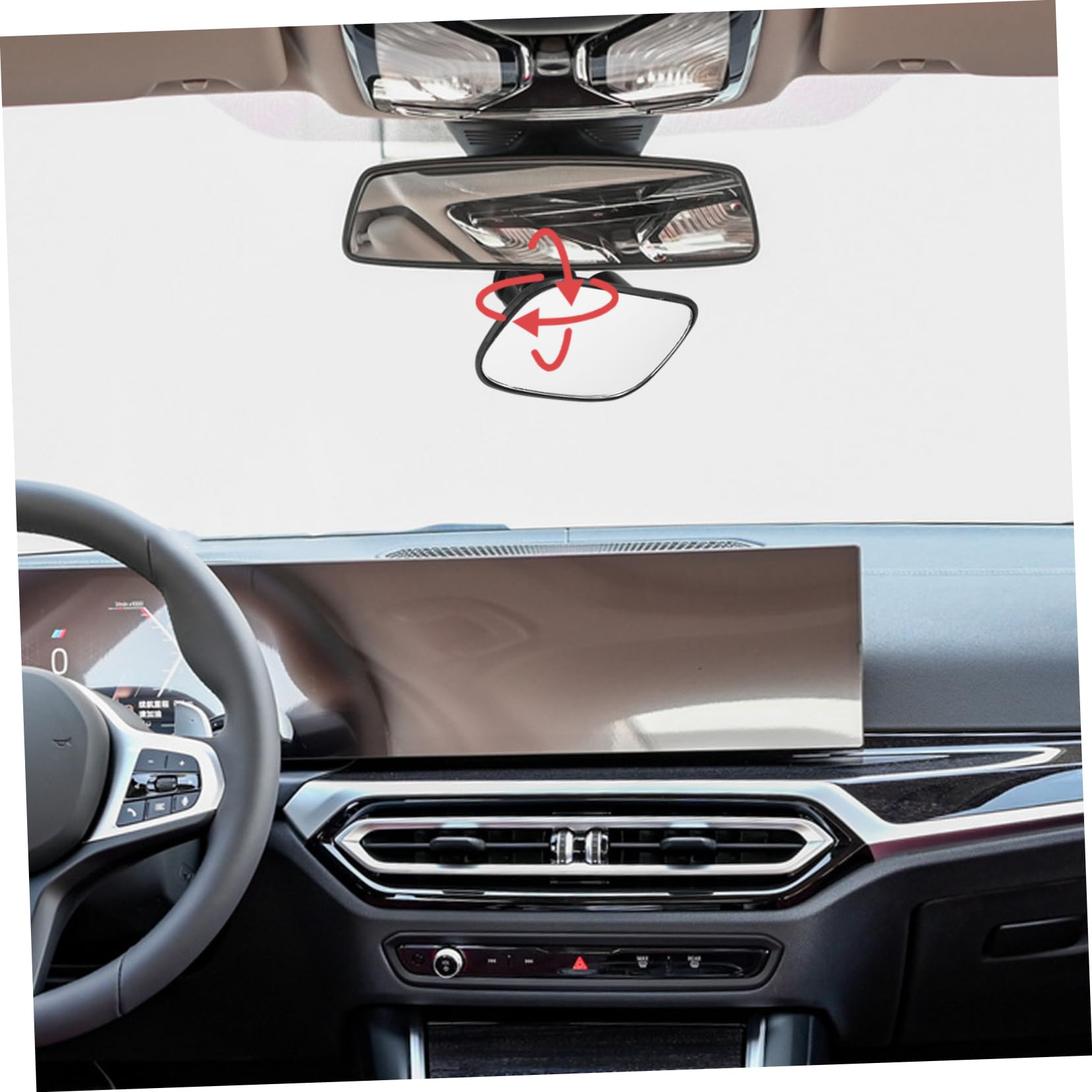 SUPVOX 360° Rotating Mirror Extra Large View for Easy Observation Universal Fit for Cars Trucks