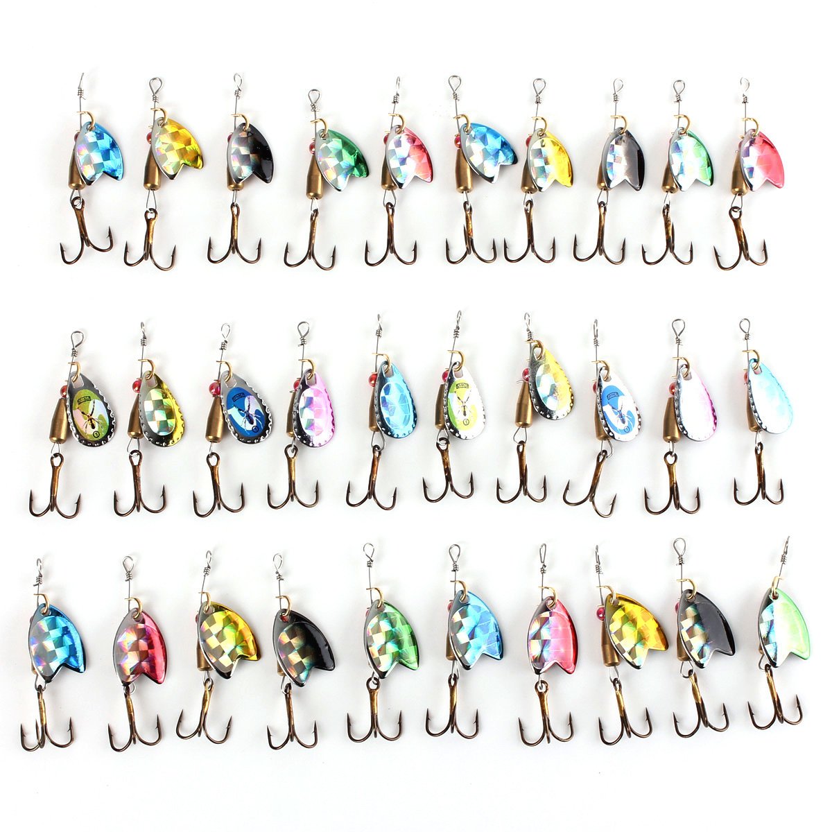 Kunstköder 30 stücke Angelköder Spinner Baits Gemischte Forelle Legierung Tackle Haken Kunstköder Set