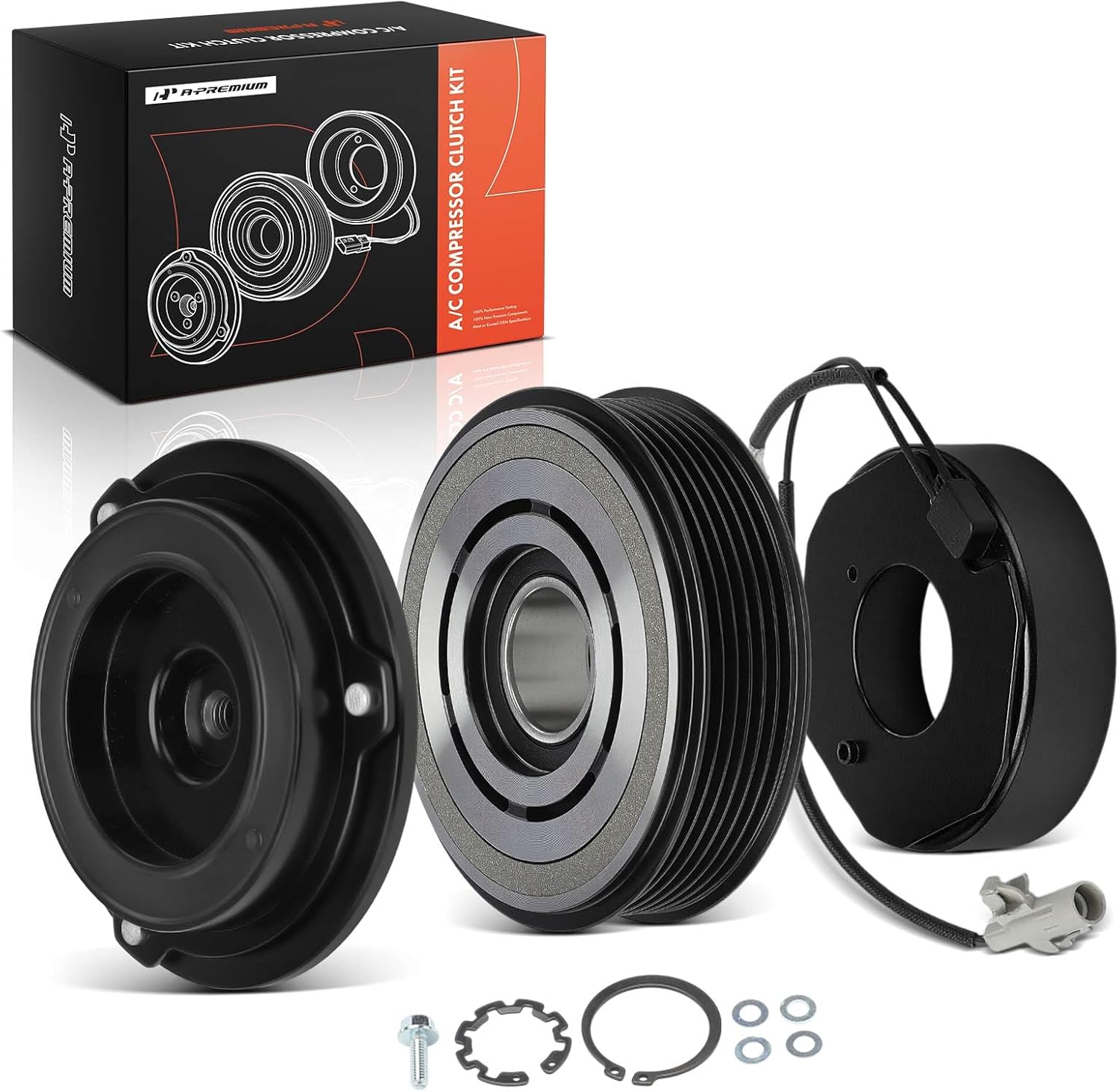 A-Premium Air Conditioner AC Compressor Clutch Kit Compatible with Lexus GX470 2003-2004 & Toyota Sequoia 2001-2007