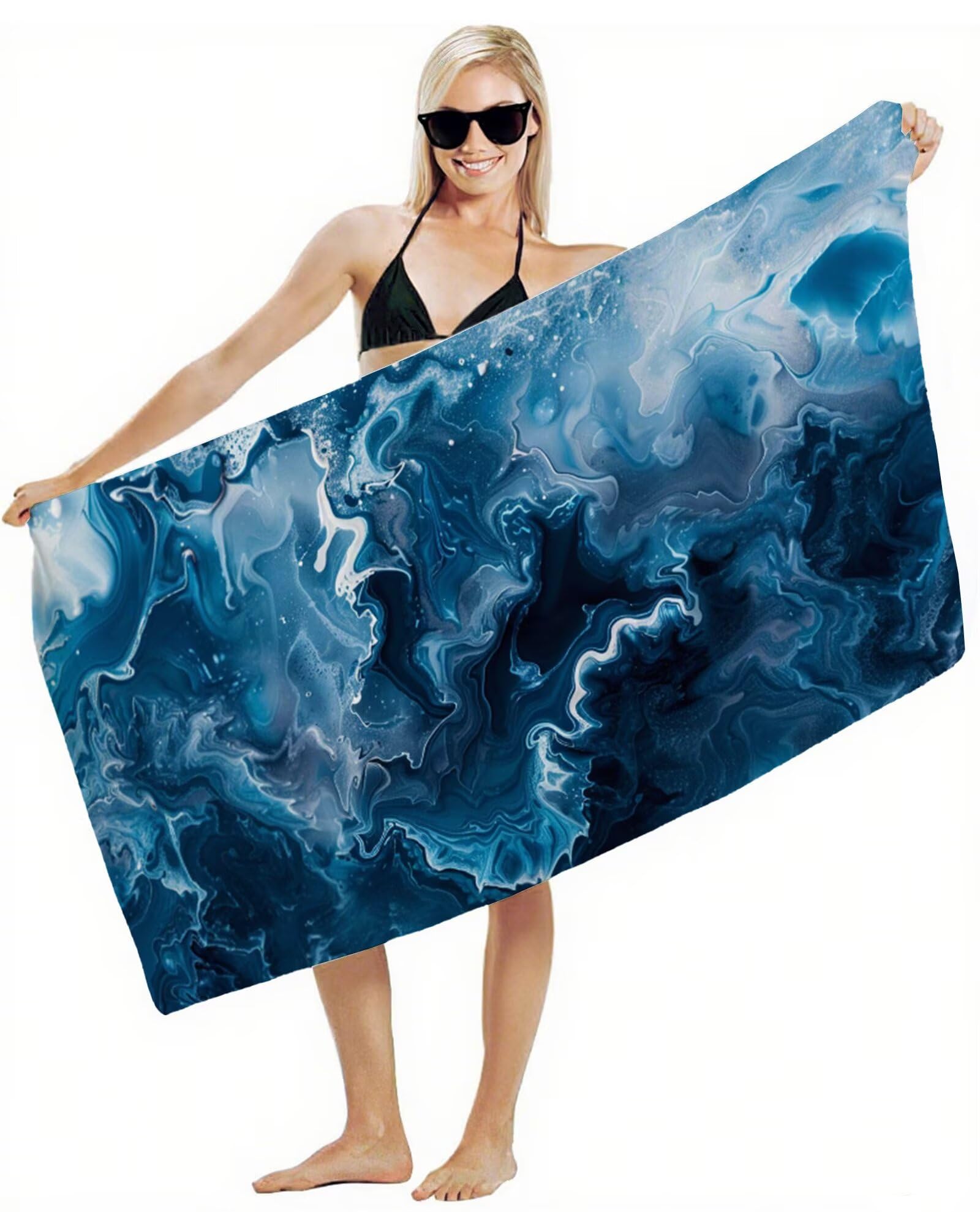 Telo Mare Grande 220x100 cm Asciugamano Palestra Asciugatura Rapida, Telo Mare Microfibra Anti-Sabbia, Morbido & Assorbente, Compatto & Leggero, per Viaggi, Piscina, Sport, Palestra, Campeggio Y2-175