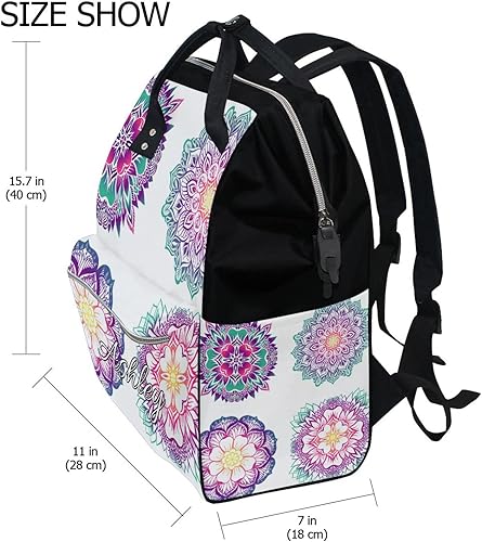 Miniatura 2 de MCHIVER Flores Hojas Cactus Personalizada Bolsa de Pañales Mochila Nombre Personalizado Mamá Mochila De Enfermería Pañal Mochila De Viaje, Color03,