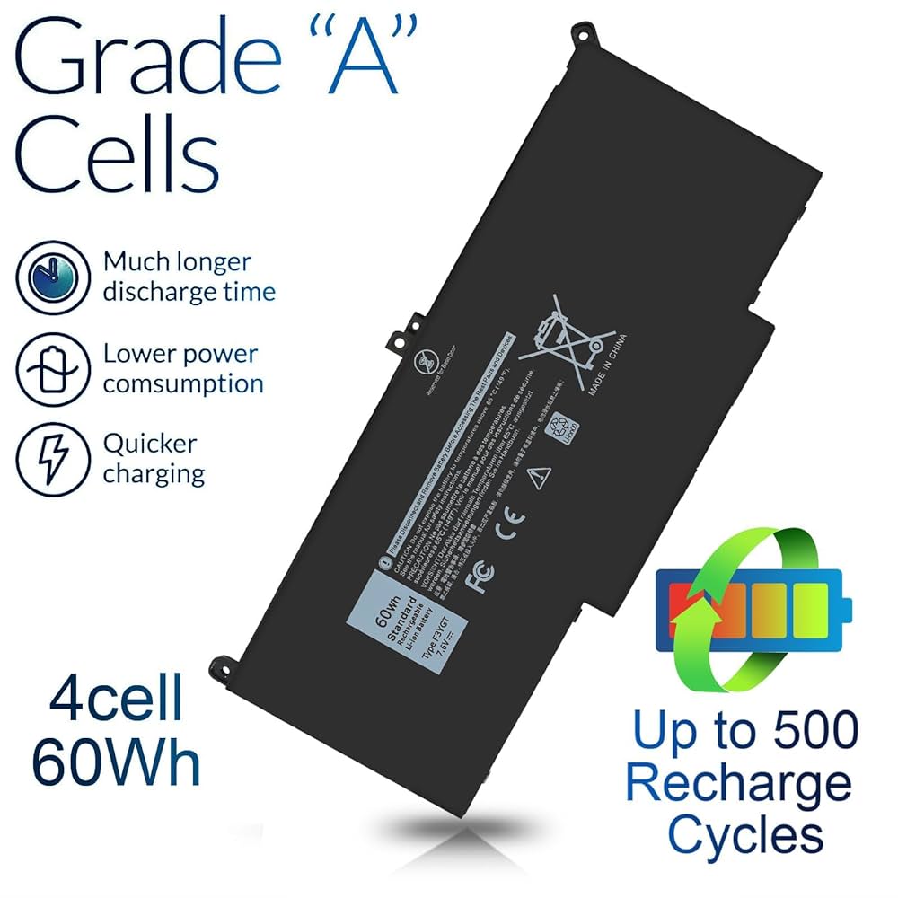 Dell 60Wh バッテリー KG7VF F3YGT Amazon.com: DELL F3YGT Notebook Battery 7.6V 60Wh