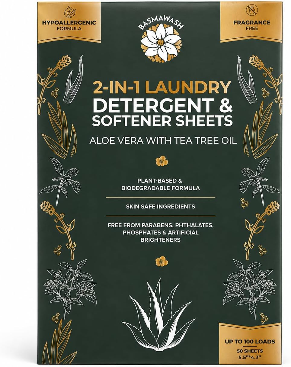 Laundry Detergent Sheets & Fabric Softener, Free & Clear, Fragrance-Free, Up to 100 Loads