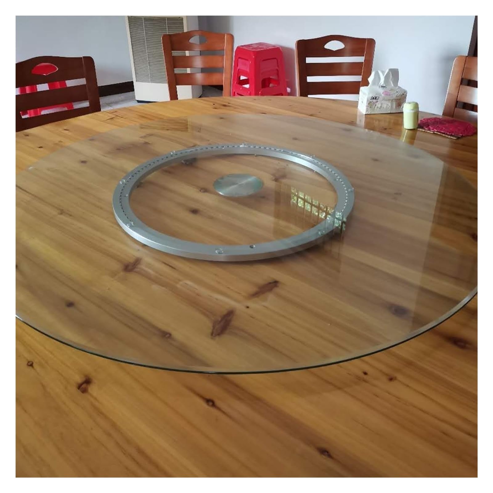 Base giratoria Lazy Susan con rodamiento de rodillos de 25, 30, 40, 50, 60 y 70 cm, de aluminio resistente, redonda y lisa, for mesa de comedor de cocina y soporte for monitor de TV.(28 inches ( 700mm