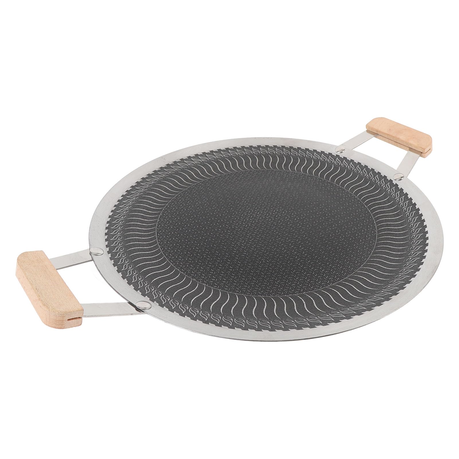 Padella per Barbecue Coreana Premium in Acciaio Inossidabile Distribuzione Rapida e Uniforme del Calore Facile Pulizia per Riunioni Interne Ed Esterne (38 cm)