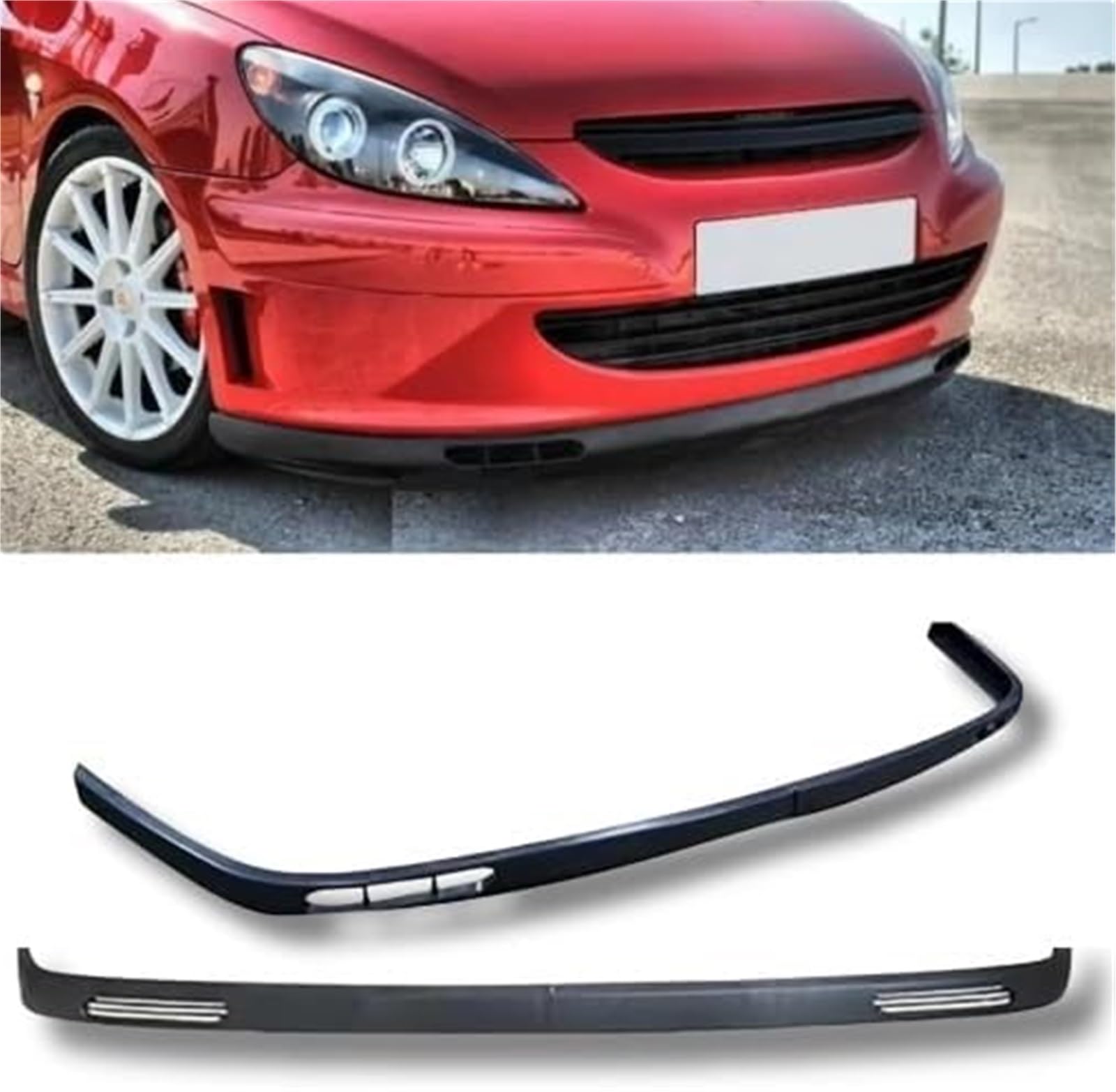 Splitter 2 szt., do Peugeot, 307 Body Kit Akcesoria samochodowe Spoiler Splitter Dyfuzor Klapa Sportowy zderzak Części zewnętrzne Przedni zderzak Lip Splitter (model 2) Rozdzielacz samochodowy(B