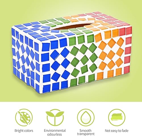 Miniatura 5 de Azulejo de mosaico, kits de arte de mosaico de 0.6 pulgadas para niños o adultos, piezas de vidrieras para manualidades a granel, decoración del