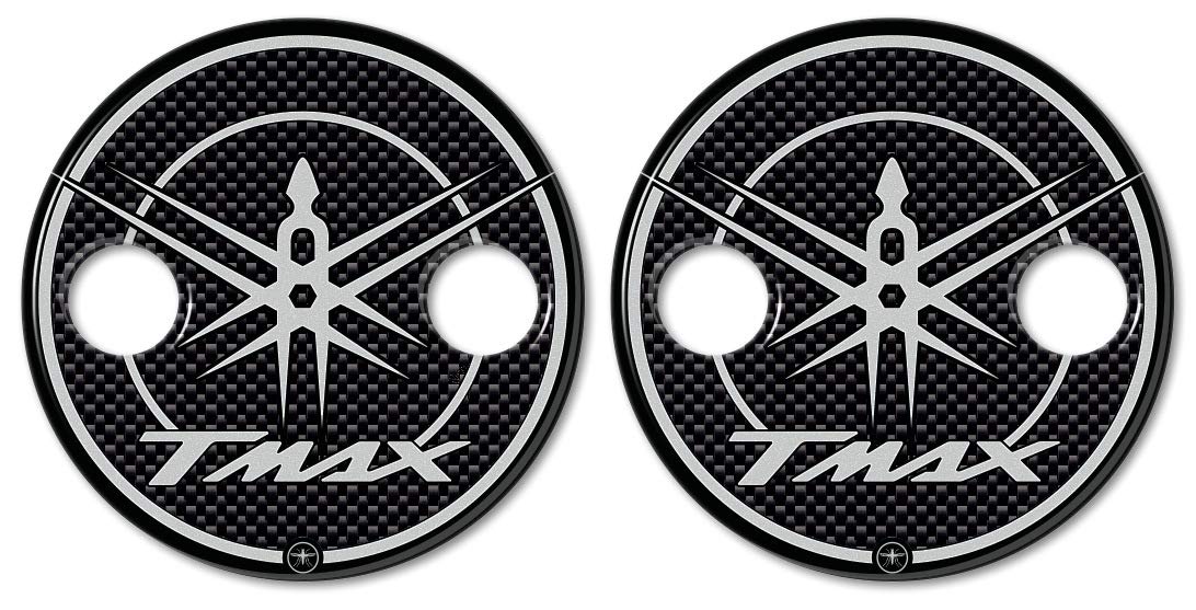 labelbike - 2 3D Resin Stickers for Motorcycle Scooter Carter Decorations and Protections compatible with YAMAHA TMAX 500-530 from 2001 to 2016 - Carbon Silver Color