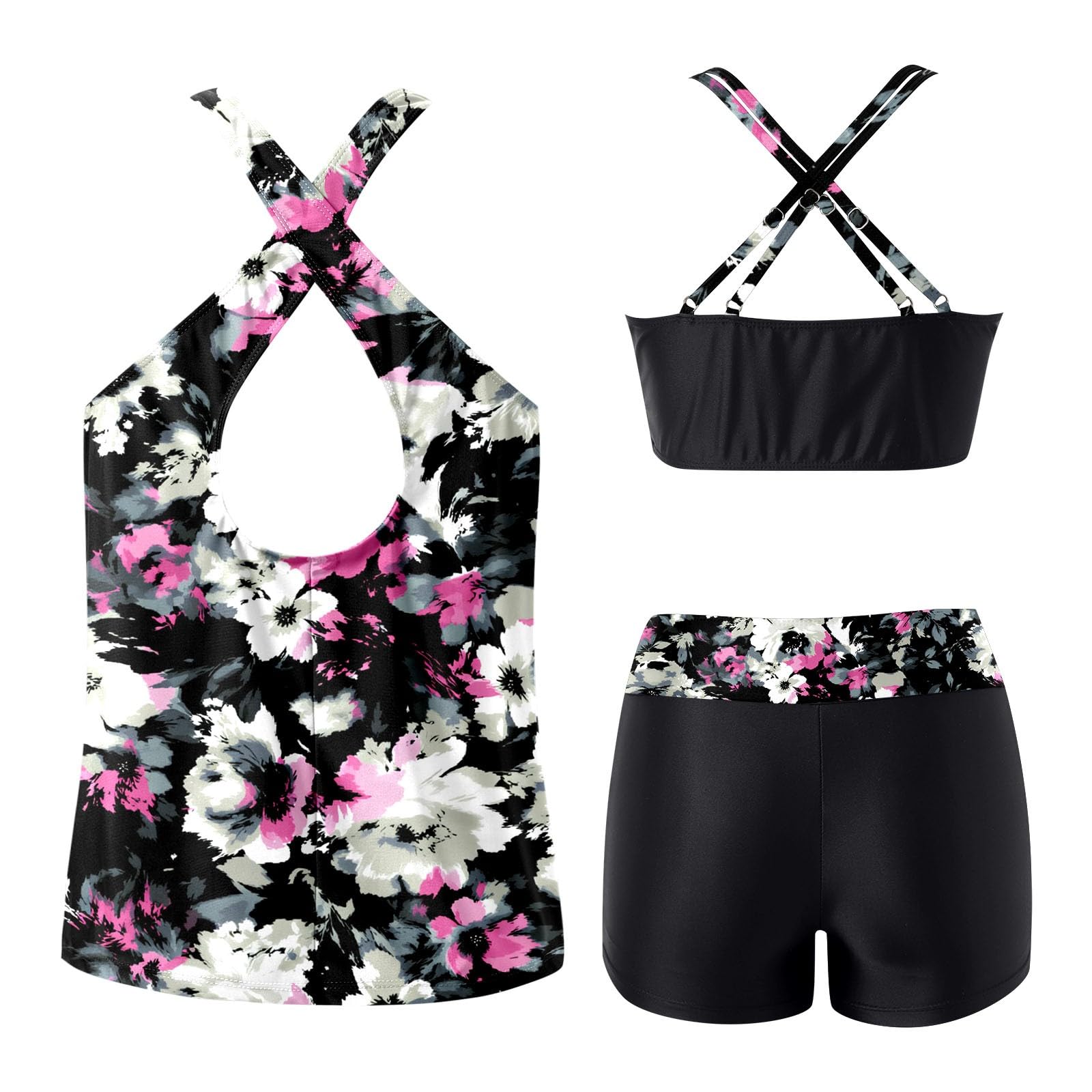 Bikini lindo con abertura, cintura alta, efecto push-up, tres piezas para natación en la playa (año modelo 2026), C, S