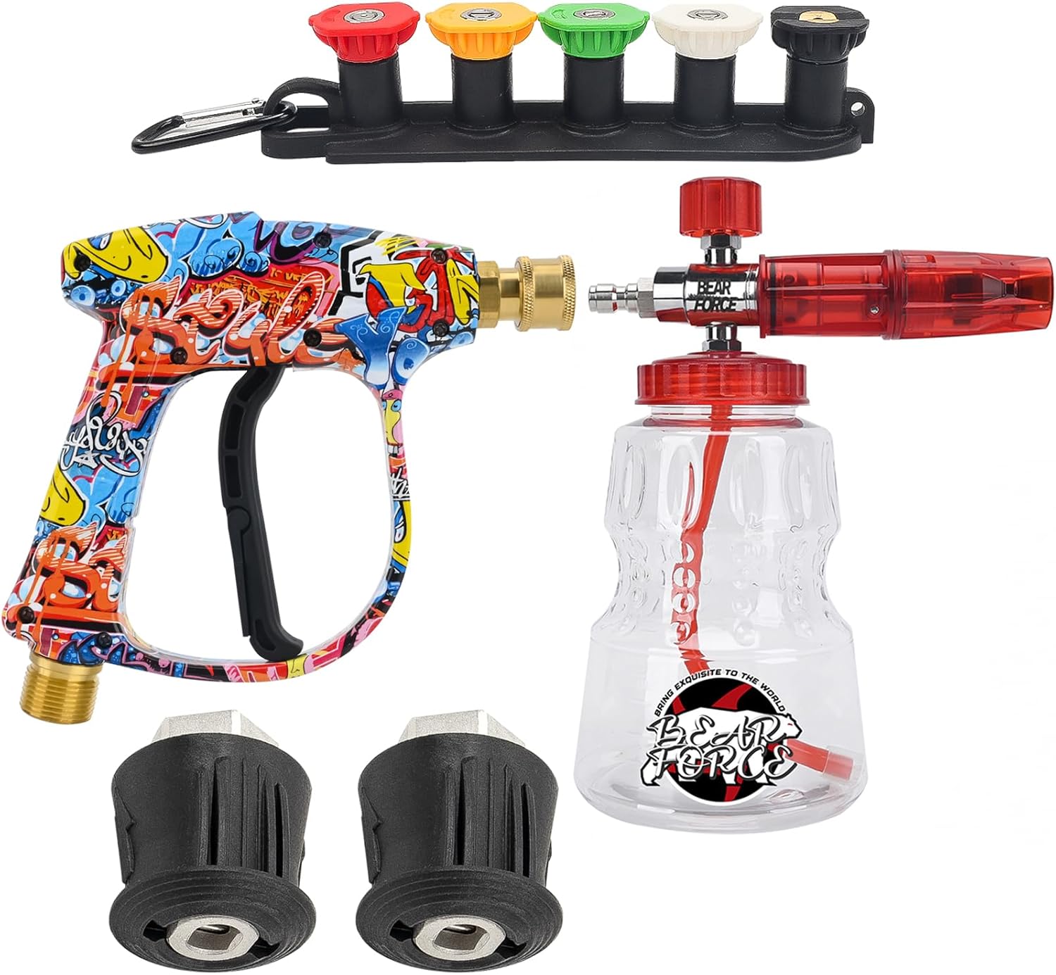 Pressure Water Spray Gun & Foam Cannon 32oz, Power Washer Water Gun Kit Compatible with for Bosch, for Black Decker, for AR Blue Clean, for Nilfisk, for STIHL, for HUSQVARNA, for Lavor Pressure Washe