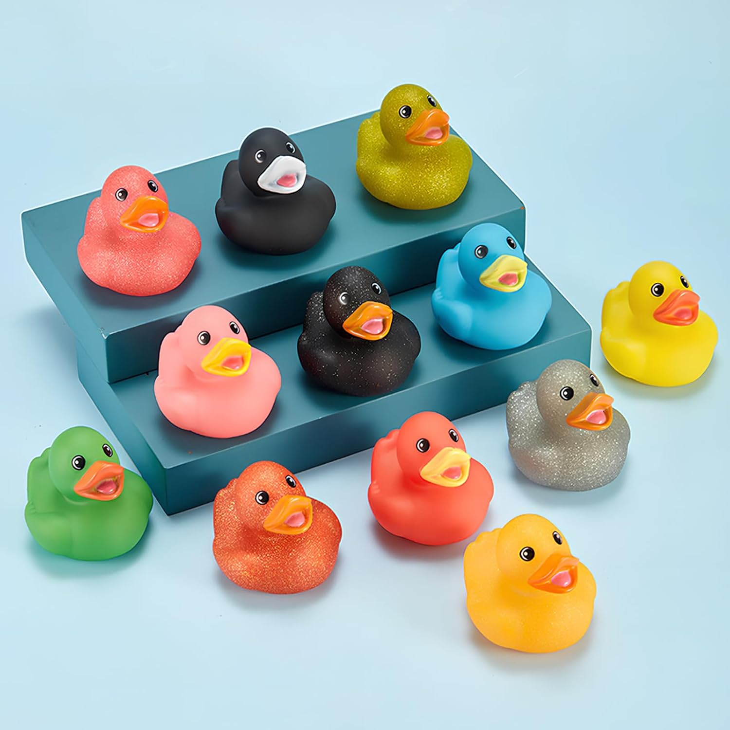 12 Pcs Glitter Rubber Ducks for Cruise Ships,Ducks for Jeeps,Small Rubber Ducks,Jeep