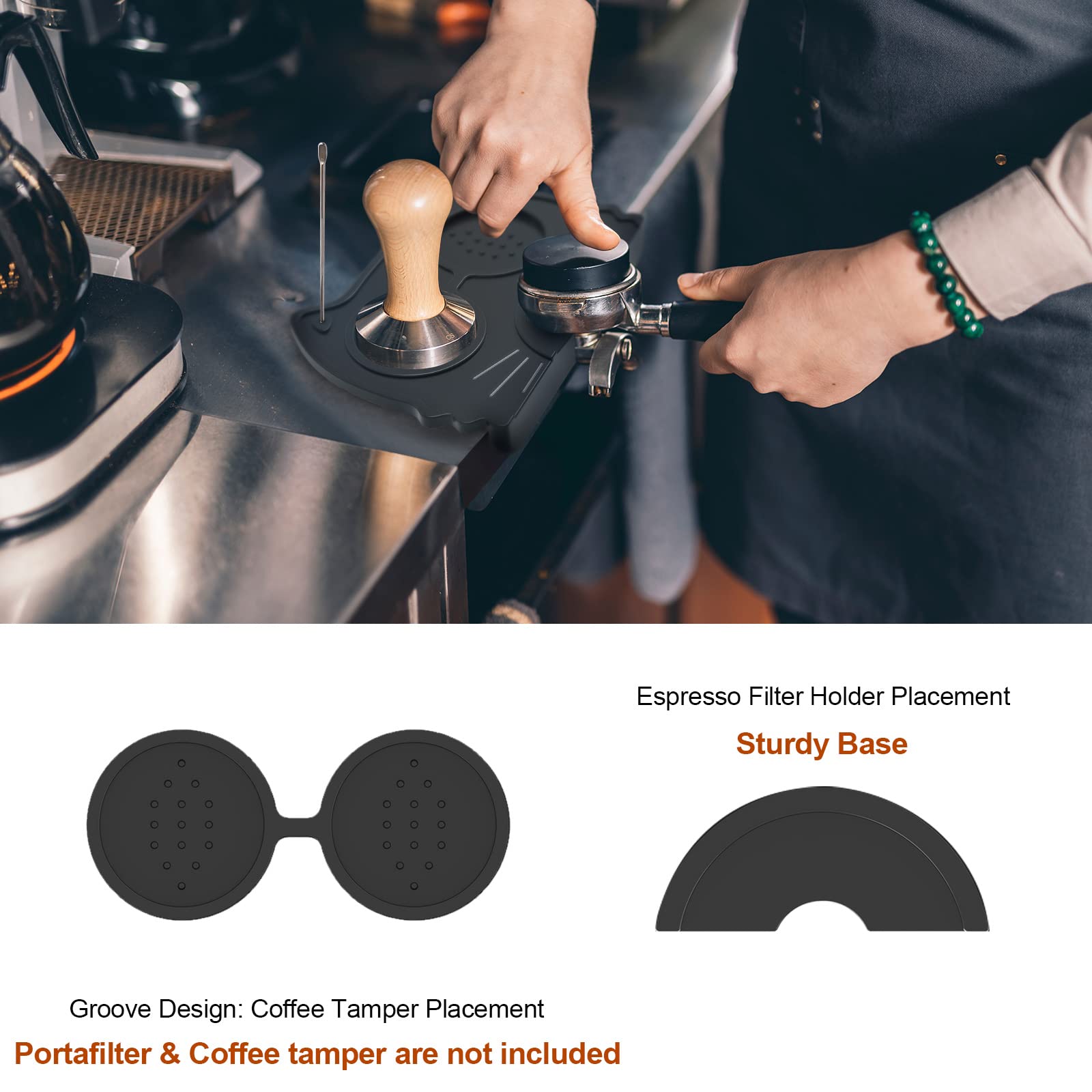 Espresso Tamper Mat, Alimentos Seguro Silicona Café Tamp Mat