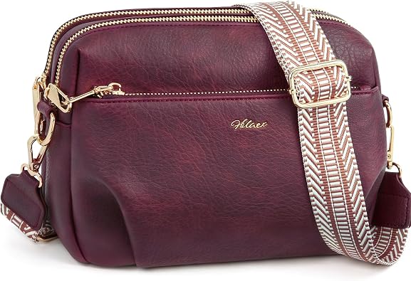 Crossbody Bag for Women Leather Purse Anti Theft Multi Pockets Wide Adjustable Strap Shoulder Handbag RFID Blocking