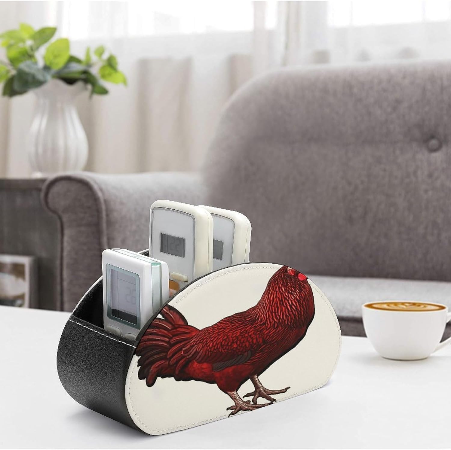 Red Chicken Remote Control Holder with 5 Compartments image 4