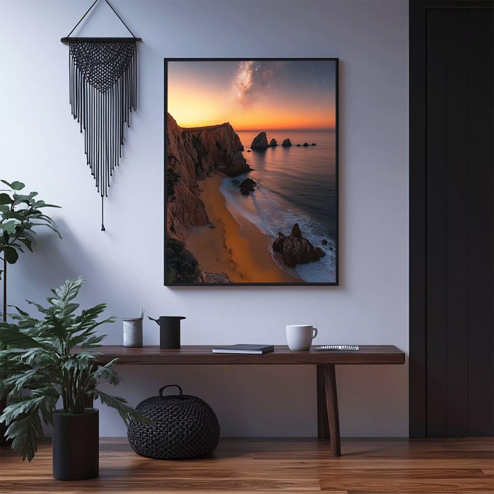 Diamond Painting Vista Mare Dipingere con i Numerii 135x100cm ZXSH10017 | Tela per Dipingere Diamantini Punto Croce Cielo Stellato Quadro Moderno Soggiorno Desktop Decorazioni Casa Regalo Donna