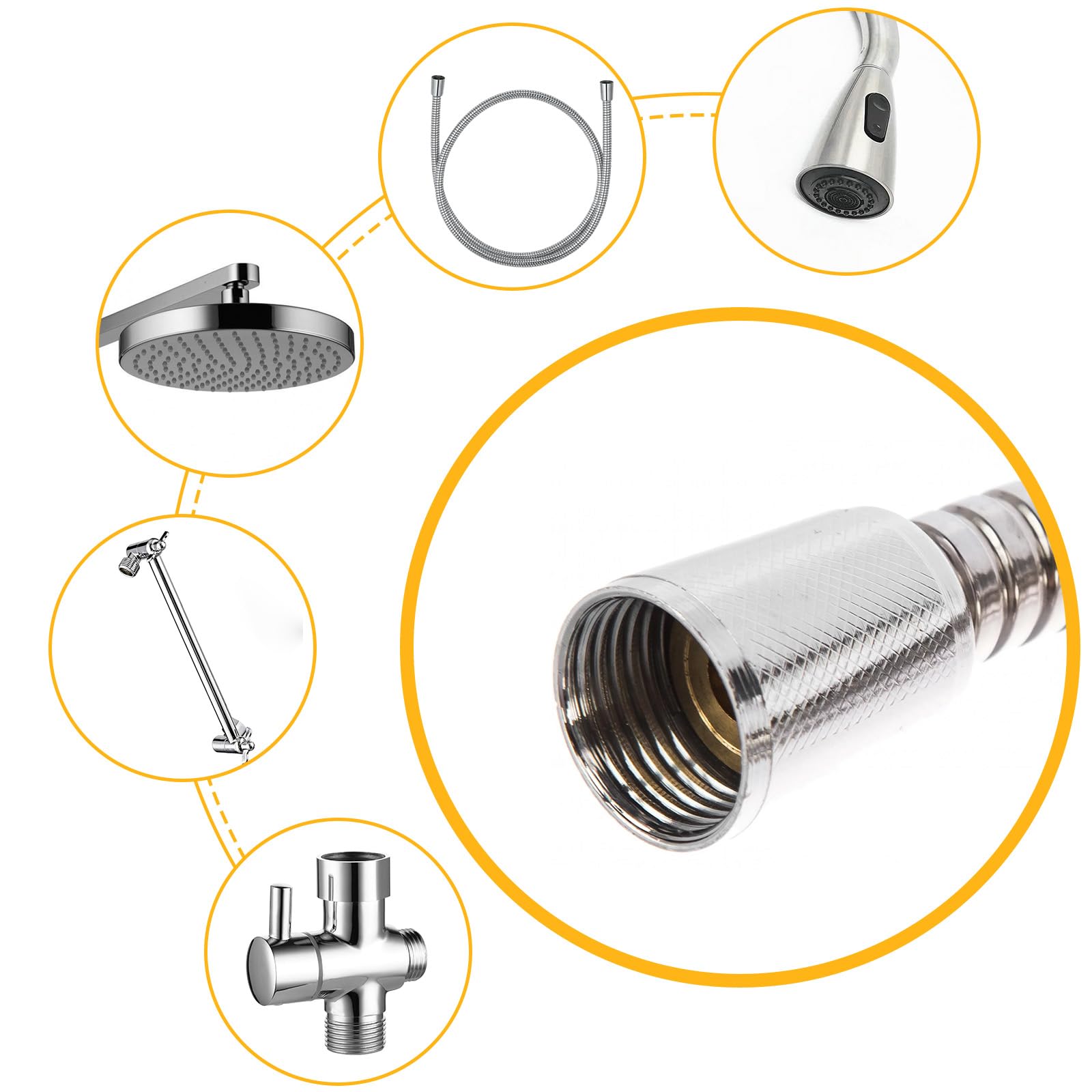 20 Pezzi Guarnizioni Filtro Per Doccia - Giunto Torico In Gomma Con Rete Acciaio Inox 40 Mesh Per Rubinetti 1/2 Pollice - Foto 3