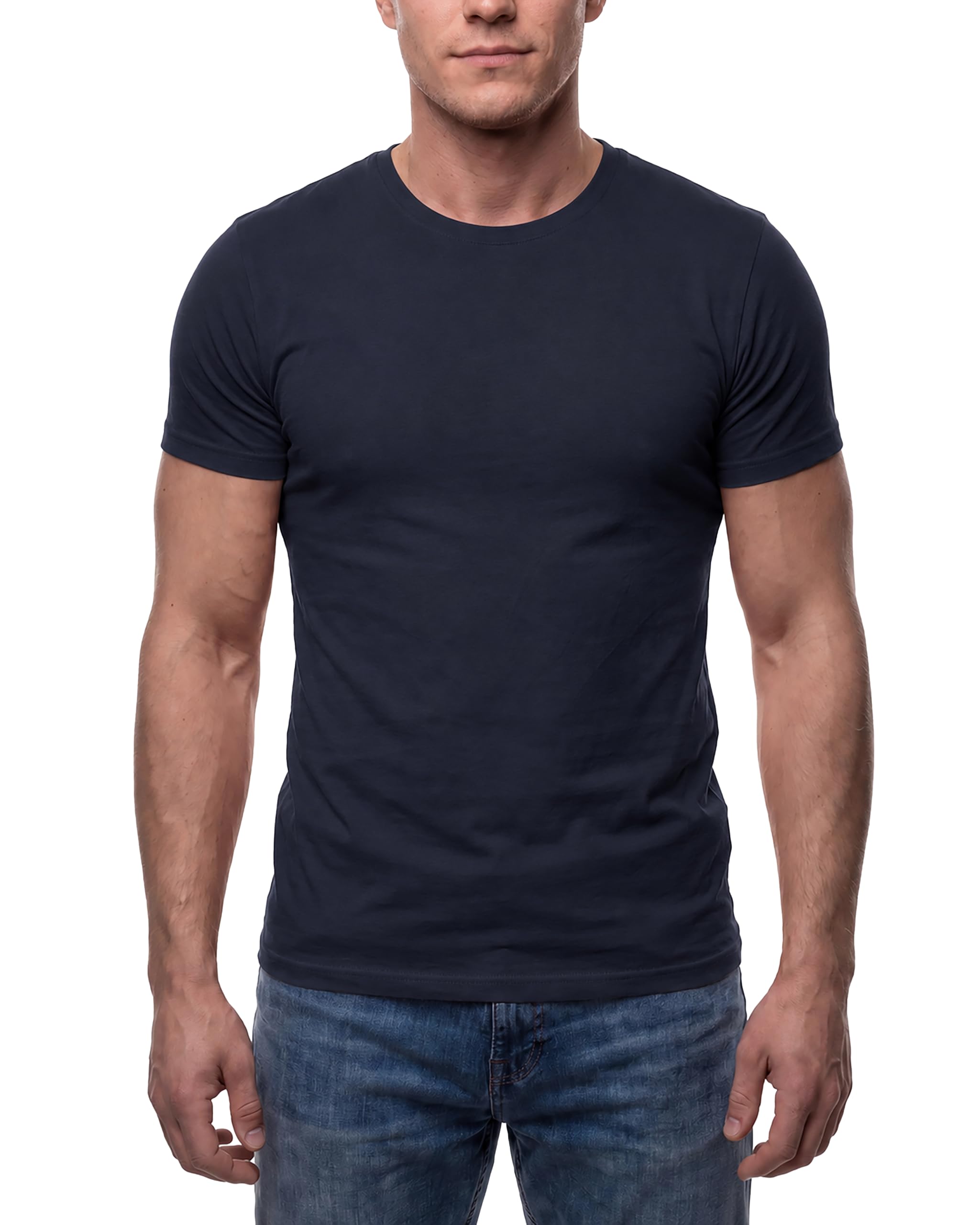 Herren T-Shirt 5er Pack - Basic Shirts aus 100% Baumwolle in Regular Fit mit Rundhals bis 5XL - Atmungsaktiv, formstabil und weich - Ideal als Arbeitsshirt, Unterziehshirt oder Freizeitshirt