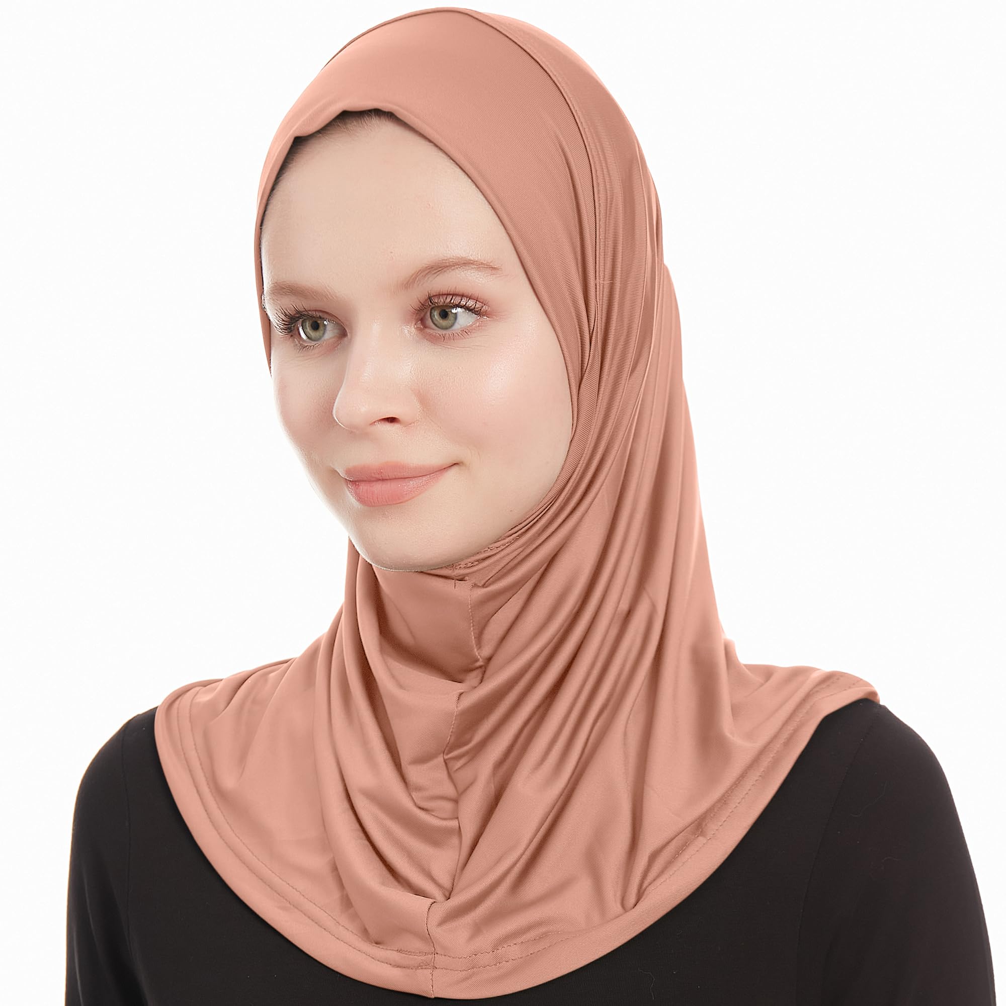 Ayisah Women's Cocoa Plain Ready To Wear Amira Hijab For - Muslim Instant Amira Jersey Scarf – Soft Muslim One Piece Instant Hijab Headscarf