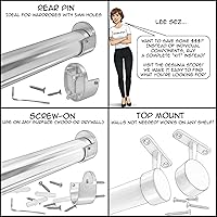 Vista 5 de Bridas de soporte para barra de armario con fijación de rosca Enchufes de extremo de poste de ropa resistentes para armarios Cromo pulido 1 par