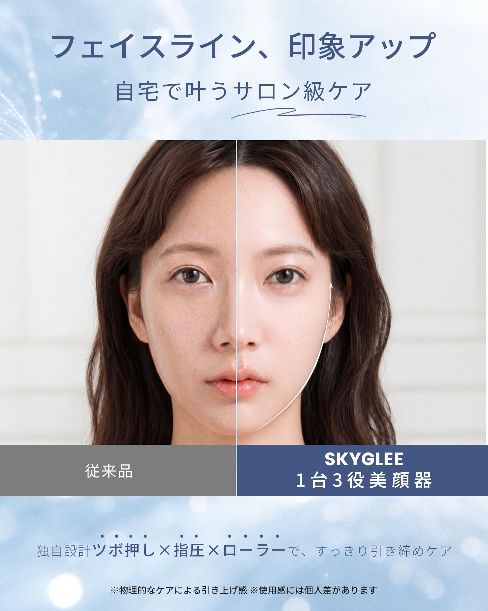 Amazon.co.jp: Skyglee フェイスローラー ツボ押しスティック 3WAY Y字