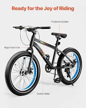 VEVOR Mountain Bike for Men/Women, 20/26/29 Sizes, 7/21/24 Speed Twist Shifting, Front or Dual Suspension, Dual Disc Brakes, Comfort Saddle, Sleek Colors