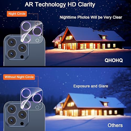 Miniatura 7 de QHOHQ Paquete de 3 protectores de pantalla de privacidad para iPhone 15 Pro Max 6.7 pulgadas con 3 protectores de lente de cámara, película de