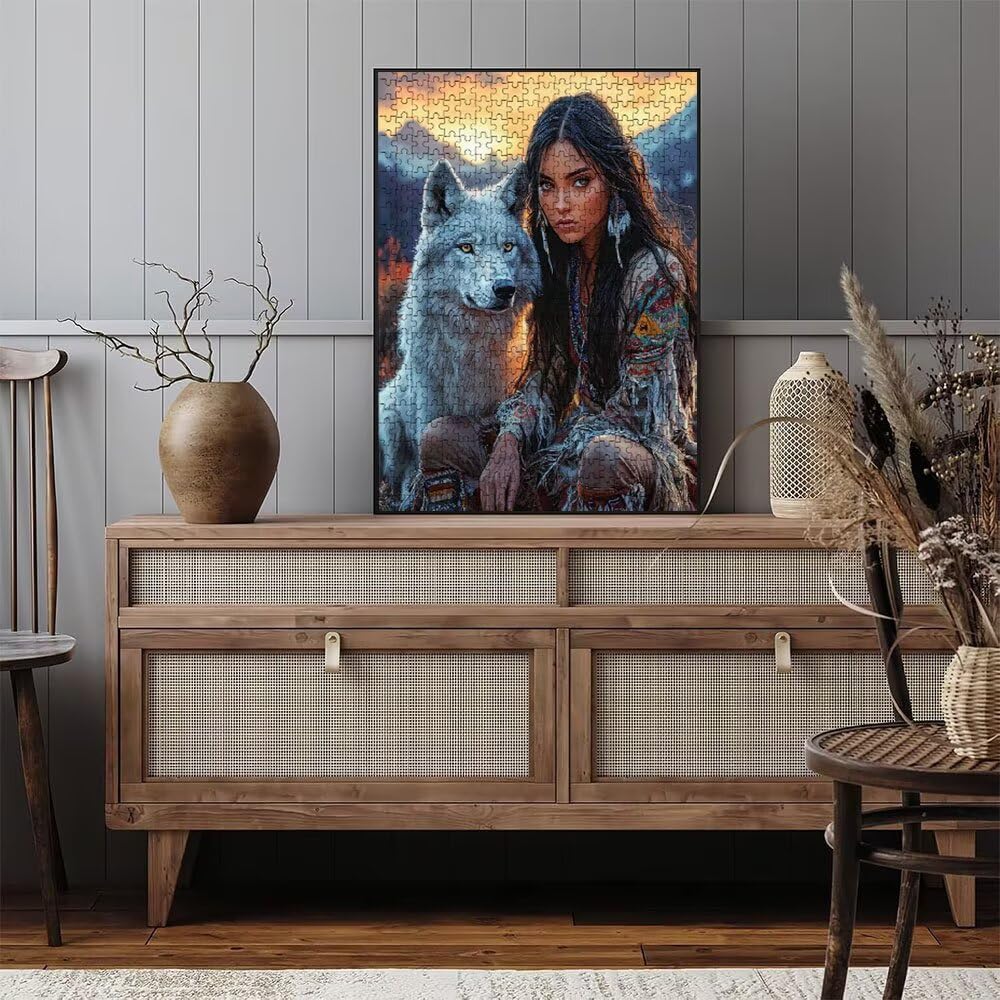 Puzzle 6000 Pezzi, Donna Lupo 3D Puzzle per Adulti Impegnativo, Educa Puzzles Artistico, Divertente E Stimolante Puzzles Decorativo per La Famiglia, Regalo e Decorazione Pareti DX0YL6-555