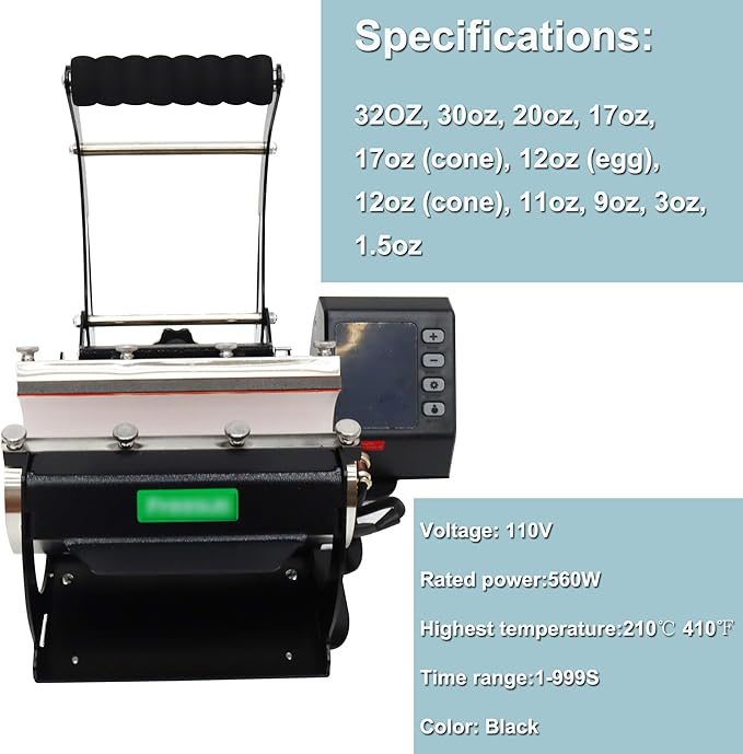 Prensa Térmica para Tazas 11 en 1 110V 560W miniatura 6