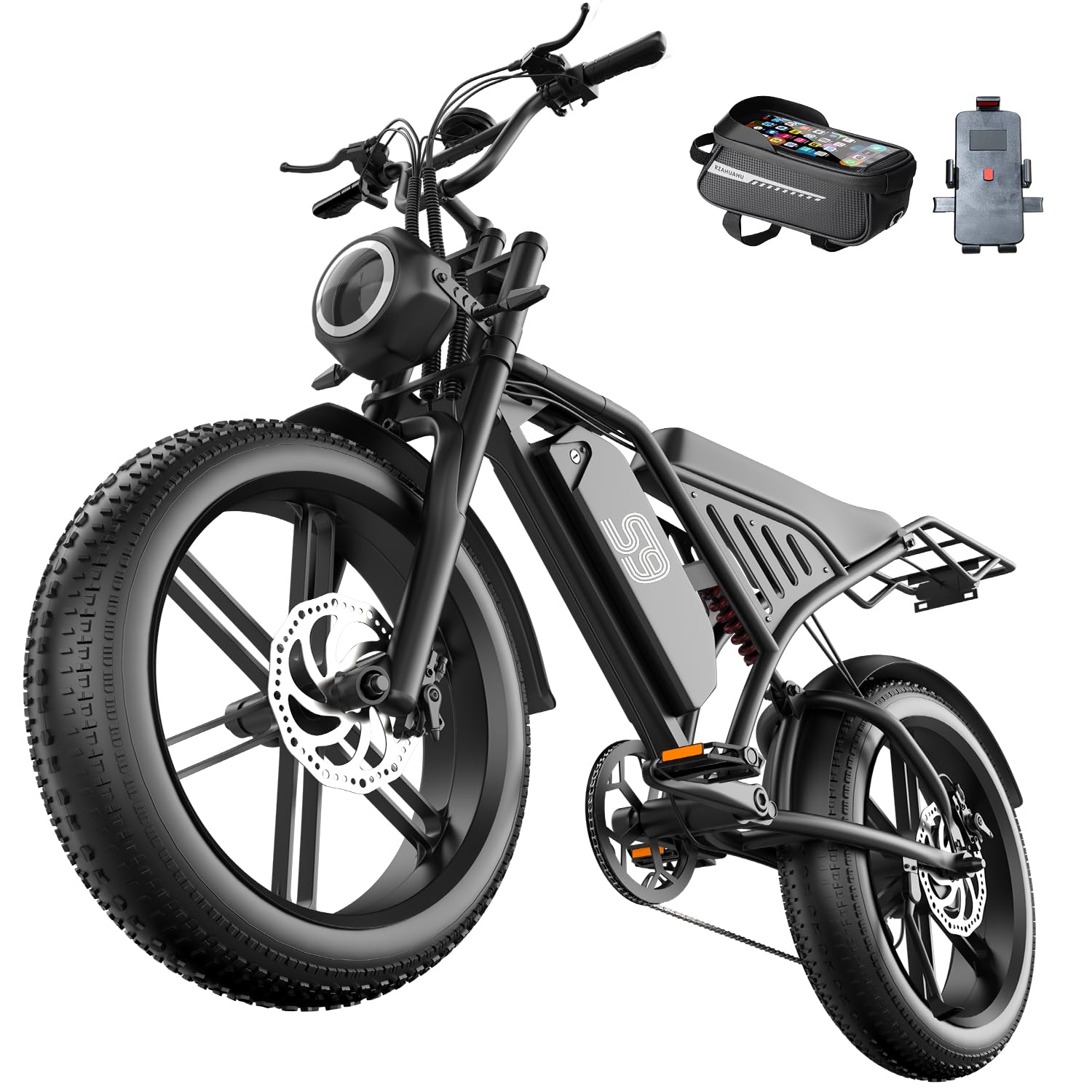 Electric Bike for Adults, 2500W Peak, 100 Miles & 30MPH, 20" Fat Tire All-Terrain Electric Dirt Bike with 48V 20AH Removable Battery, Dual Brake E-Bike with Seat Shock Absorber