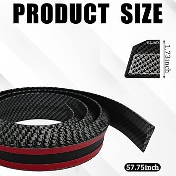 Rear Spoilers for Cars, Carbon Fiber 3D Rubber Car Trunk Spoiler Roof Lip Trim Kit, Universal Automotive Exterior Accessory Punch-Free Tailgate Bumper Rear Spoiler Wing Sticker (Carbon Fiber)