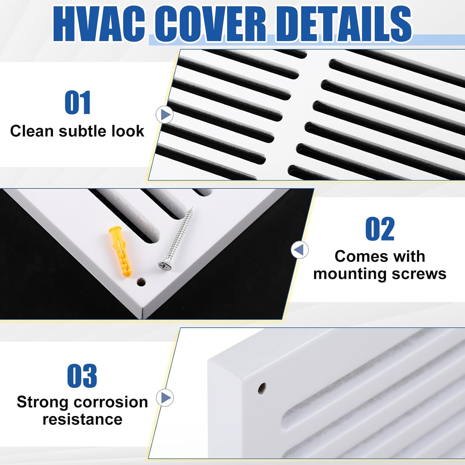 2 Pcs Return Air Grille 32 x 8.5 x 3/4 Inch (30x6 Duct Opening) MDF Wood Vent Cover with Angled Slots, High Flow Noise Free, Decorative White Cold Air Return Wall Register for Wall Ceiling