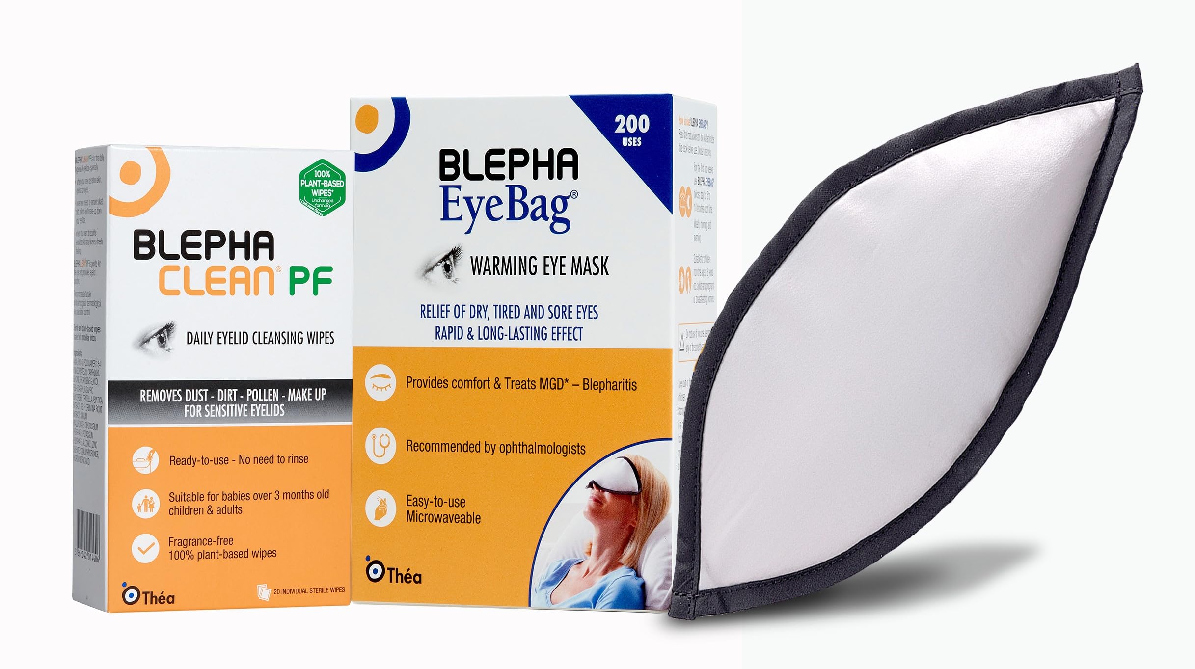 Blephaclean & Blepha EyeBag Eye Care Bundle - Blephaclean Daily Eyelid Wipes for Gentle, Preservative-Free Cleansing, 20 Wipes & Blepha EyeBag Warming Eye Mask for relief from tired, Sore Eyes